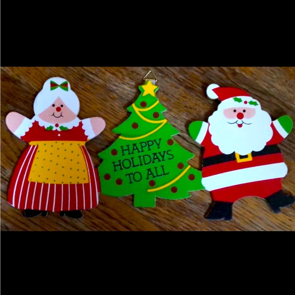 Vintage Holiday Painted Wood Sign